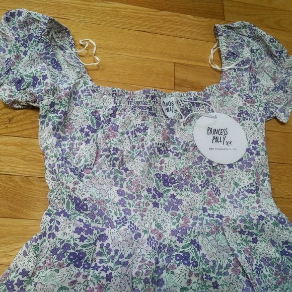 Princess Polly Sabrina Romper Blue Floral - Picture 6 of 6